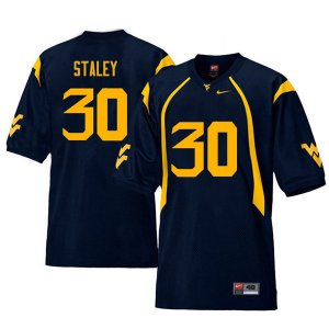 Men's West Virginia Mountaineers NCAA #30 Evan Staley Navy Authentic Nike Retro Stitched College Football Jersey OU15K62FT